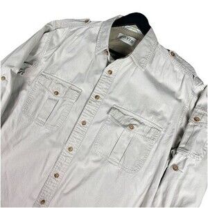 Vintage ORVIS Men's L Safari Convertible Long Short Sleeve Shirt Bush Heavy Fish